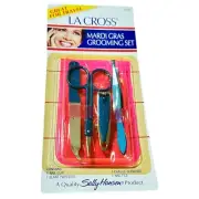 Sally Hansen La Cross Mardi Gras grooming Set CLIP, TWEEZERS ,FILE & SCISSORS