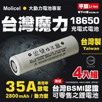 在飛比找森森購物網優惠-【台灣Molicel】18650高倍率動力型鋰電池2800m