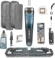DARIS Microfiber Floor Cleaning Spray Mop 360 Degree Rotating Dust with 4 Washable Pads Wet and Dry Flat Mop 780ml Refillable Bottle for Home Kitchen Wood Floor Hardwood