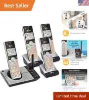 DECT 6.0 4-Handset Cordless Phone for Home with Answering Machine, Call Block...