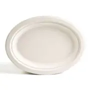 Green Wave TW-POO-016 7.5x10-Inch Evolution White Bio Bagasse Oval Plate, 500/CS