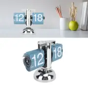 Single Leg Blue Retro Style Flip Down Clock Mechanical Flip Desk Clock 12 Hours