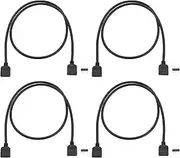 VGOL 4Pcs 3Pin RGB Female to Female Shunt Cable 50cm Length Interface Extension Cable 5V Compatible With 5050 3528 Strip Lights or Fan, Computer Components