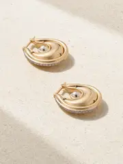[L'Atelier Nawbar] L'Atelier Nawbar - Diana Big 18-karat Gold, Rhodium-plated And Diamond Earrings - One size One size Gold