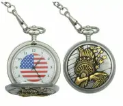 Statue of Liberty Commemorative Patriotic USA Pocket Watch Stars and Stripes NEW