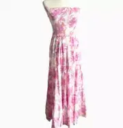 NEW Anthropologie Abel the Label ATL Strapless Tiered Swing FarmRio Maxi Dress M