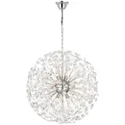 Lerida Chrome 12 Light Crystal Ball Pendants 50cm Chandelier Lights Telbix Lighting