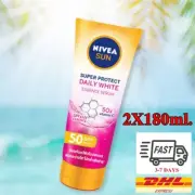 2X NIVEA Sun Super Protect Daily Whitening Body Lotion Essence Serum SPF50 PA++