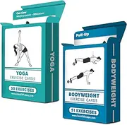 2 Pack - Bodyweight & Yoga Pose Exercise Cards - Fitness Workout Playing Cards