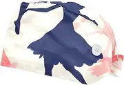 [YTYVAGT] 2-Pc,Scrub Bouffant Caps,Workout Hat with Sweatband Headgear for Women,Colorful Ballet Dance Pattern