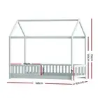 Artiss Wooden Bed Frame House Shape Pine Timber Base Single Size Platform Grey