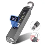 LED Compact Torch Power Display 1200LM Super Bright Flashlight 10 Light Modes Multi Light Source for Outdoor Fishing Eme