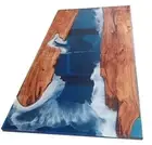 Blue Epoxy Resin Dining Area Table Housewarming Console Bar Desk Decors