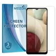 [3 Pack] Samsung Galaxy A12 Ultra Clear Screen Protector Film by MEZON – Case Friendly, Shock Absorption (A12, Clear)