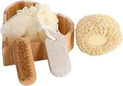 5 Pieces Bath Shower Set Body Cleansing Supplies Loofah Sponge Mesh Body Scrubber for Skin Exfoliating Adult Girls Women Man