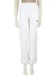 White Printed Logo Joggers