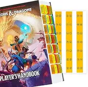 Index Tabs for The D&D Player’s Handbook 2024 6th Edition (Book not Included)56 D&D Core Rulebook Color Coded Clear PVC Laminated Tabs with A-Z Tabs Double-Sided Content & Durable Repositionable Tabs