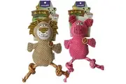 2 x Dog Chew Bite Toy Animal Kingdom Rope Leg Pet Puppy Play Heavy Duty Dental