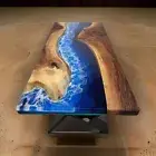 Epoxy Resin Table - Live Edge Wood Table, River Epoxy Table, Handmade Resin Wood
