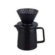 1-2 Cups Black Ceramic Coffee Dripper Pour Over Maker Set for V60 Cone Filter