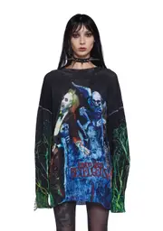 [Dolls Kill X Beetlejuice] It’s Showtime Distressed Sweater
