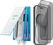 Anker 2 Pack for iPhone 15 Plus Privacy Screen Protector, Anti-Spy HD Tempered-G