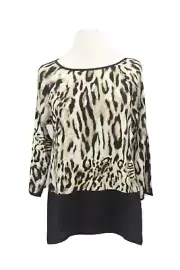 Chico's Tunic Top NEW Small Women Casual Shirt Fall style sz 0 Leopard Print