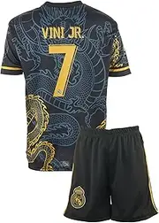 [Amdrabola] Vini Jr. Dragon Children's Football Jersey, Special Design, Football, Limited Edition, Comes with Shorts, Vinícius Júnior (4-13 Years)