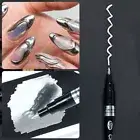 Silver Chrome Nail Polish Pen Metallic Metallic Painting Gel Nail Art