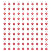 1-100 Number Tags, 100Pcs Round ID Metal Numbered Key Tag Aluminum Marking Red