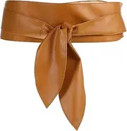 [LIFKOME] Leather Waistband Bowknot Waist Belt Retro Corset Belt Dress Waist Strap Lady Sash for Women Female Bride