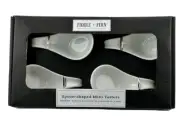 Fiddle + Fern White Porcelain Spoon Shaped Mini Tasters New In Box Set Of 4