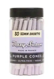 Blazy Susan Shorty 53mm Purple Cone Rolling Paper 50 Cones Pre Rolled Short