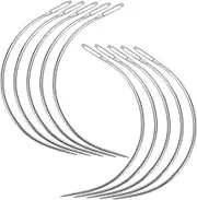 JEWEDECO Organized Sewing Kit 100pcs C-shaped Hand Sewing Needles Spiral Hair Extension Needles for Upholstery