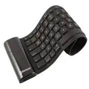 Waterproof Roll Up Flexible Bluetooth Wireless Keyboard For Apple iPhone iPad - Black