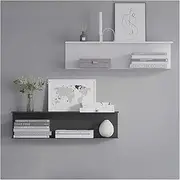 Wall Shelf 2 PCS Metal Floating Wall Shelves 80cm/31.5inch, Shower Shelves Wall Mount Shelving with Screws, Book Floating Shelves for Wall Decorations Picture Frames Bathroom Kitchen Living Room Bedro