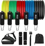 Resistance Bands Fitness Bands Set Sports Resistance Fitness Bands Expander Exercise Band with 5 Fitness Bands Expander Tube Bands, Door Anchor, Handles, Foot Straps for Strength Training