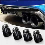 4pcs Exhaust Racing Black Chrome Exhaust tips Compatible For bmw F80 M3 F82 F83 M4 F87 M2C Upgrade muffler Exhaust Tip(ER 4pcs Black)