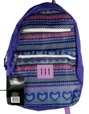 New TRAILMAKER Backpack Purple Multi Color Sweater Stitch print 17" BTS