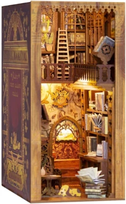 CUTEBEE Book Nook Kit 3D Wooden Puzzle DIY Dollhouse Miniature House Kit Tiny Ho