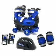 Chicago Skates Adjustable Quad Roller Combo Set, Helmet, Knee Pads & Wrist Guard