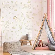 Drawn Jungle Animals Wall Decals, Jungle Theme Removable Wall Sticker，Lion Cheetah Toucan Elephant Giraffe，Nursery Decor Playroom Bedroom Classroom Wall Decoration.