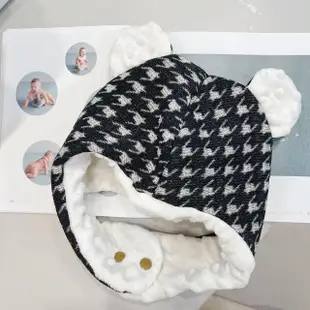 【Lianne baby】韓國針織棉手工嬰幼兒保暖飛行帽(嬰兒帽 飛行帽 保暖帽 兒童帽 遮耳帽)