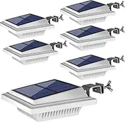 UniqueFire Outdoor Solar Gutter & Fence Lights, 40 LEDs, Waterproof Security Lamps for Eaves, Garden, Landscape, Walkway (6PCS White, Cold Light)