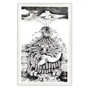 Luxurious Overcoat - Original Pen and Ink Drawing by Poxodd - Bird Illustration