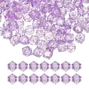 10mm Acrylic Cube Faceted Beads, 200 Pcs Diamond Spacer Beads, Lavender