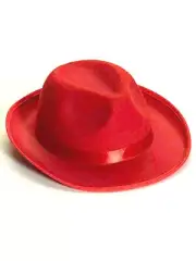 DELUXE RED FEDORA HAT Gangster Michael Jackson Costume Cap Adult Hip Hop Dance