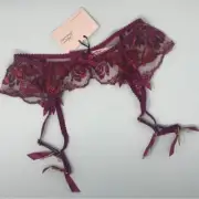 Agent Provocateur Sparkle Red Suspender AP4 Large NWT