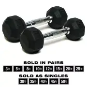 SPRI Dumbbells Hand Weights Deluxe Rubber Encased Chrome Handle...