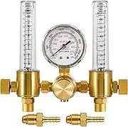 Joliday Argon Regulator Dual CO2 Flowmeter for TIG MIG Welder Gas and backpurge 60 SFCH - CGA 580 inlet connection and 5/8"Outlet